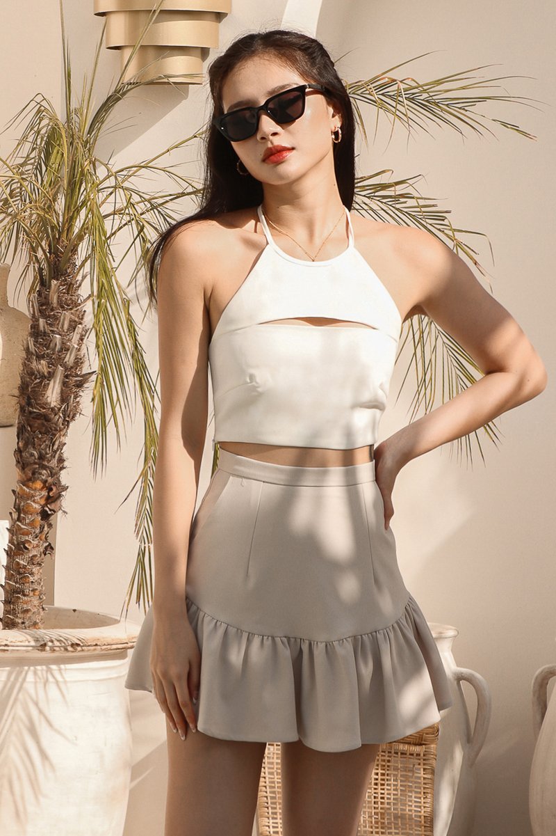 DEFECT | Carlene Co-ord Halter Top in Cream White in L DEFECT | Carlene Co-ord Halter Top in Cream White in L