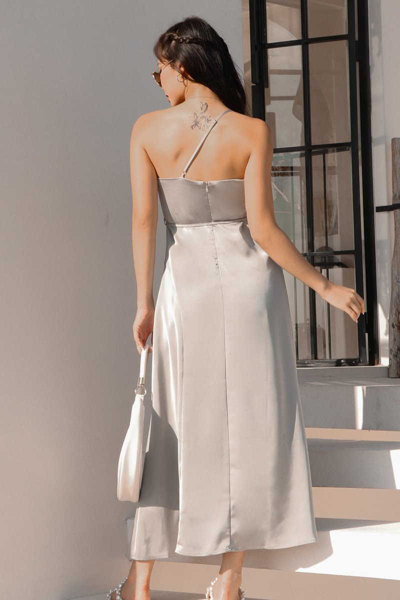 Serenity Satin Toga in Muted Pistachio