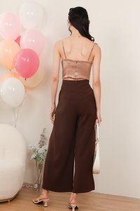 Pansy Pleated Bustier Top in Dark Blush