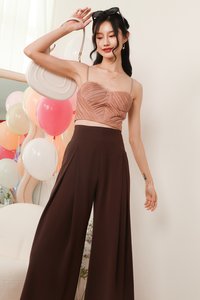 Pansy Pleated Bustier Top in Dark Blush