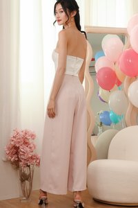 Pansy Pleated Bustier Top in White