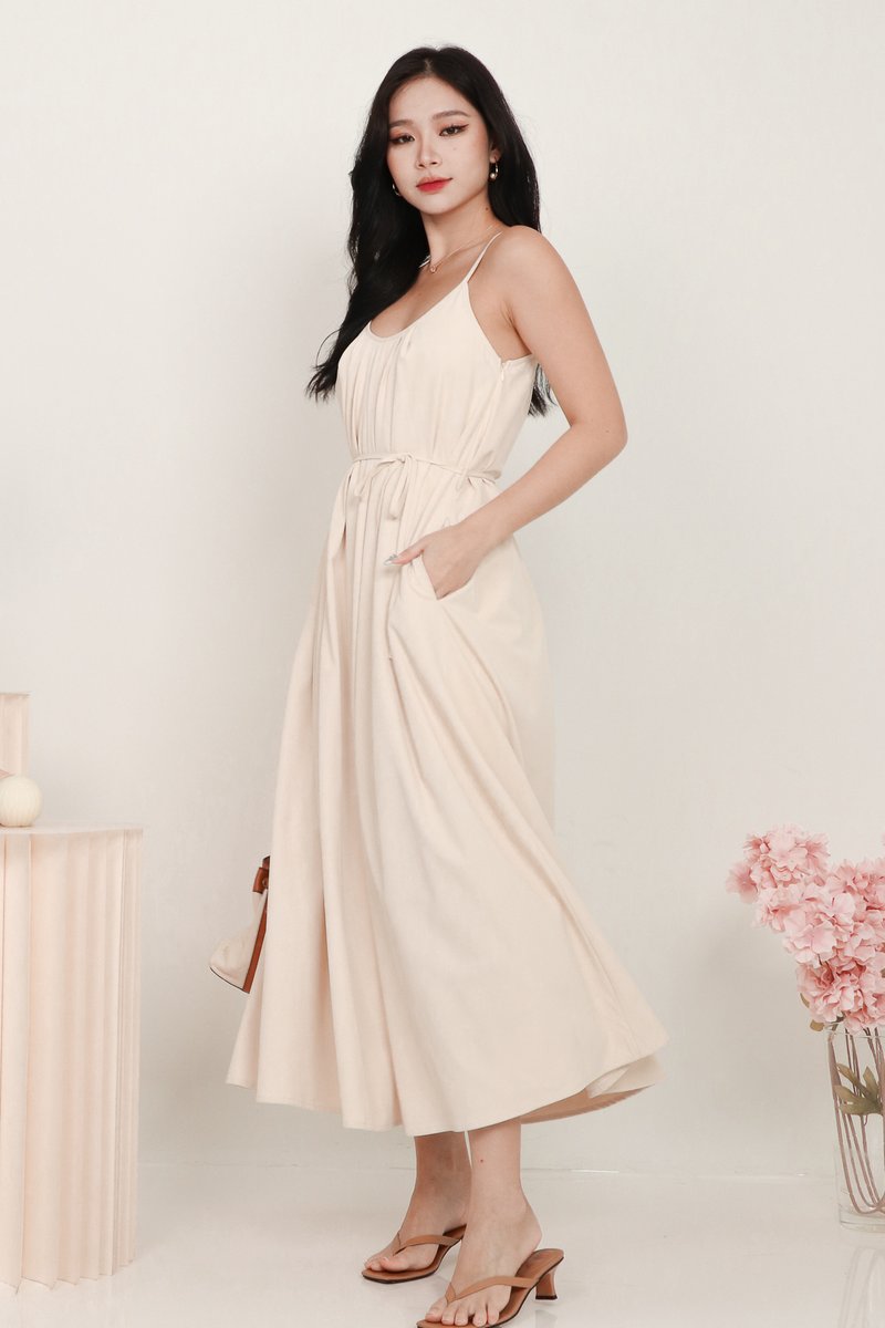 DEFECT | Penelope Pleated Midi in Cream In M