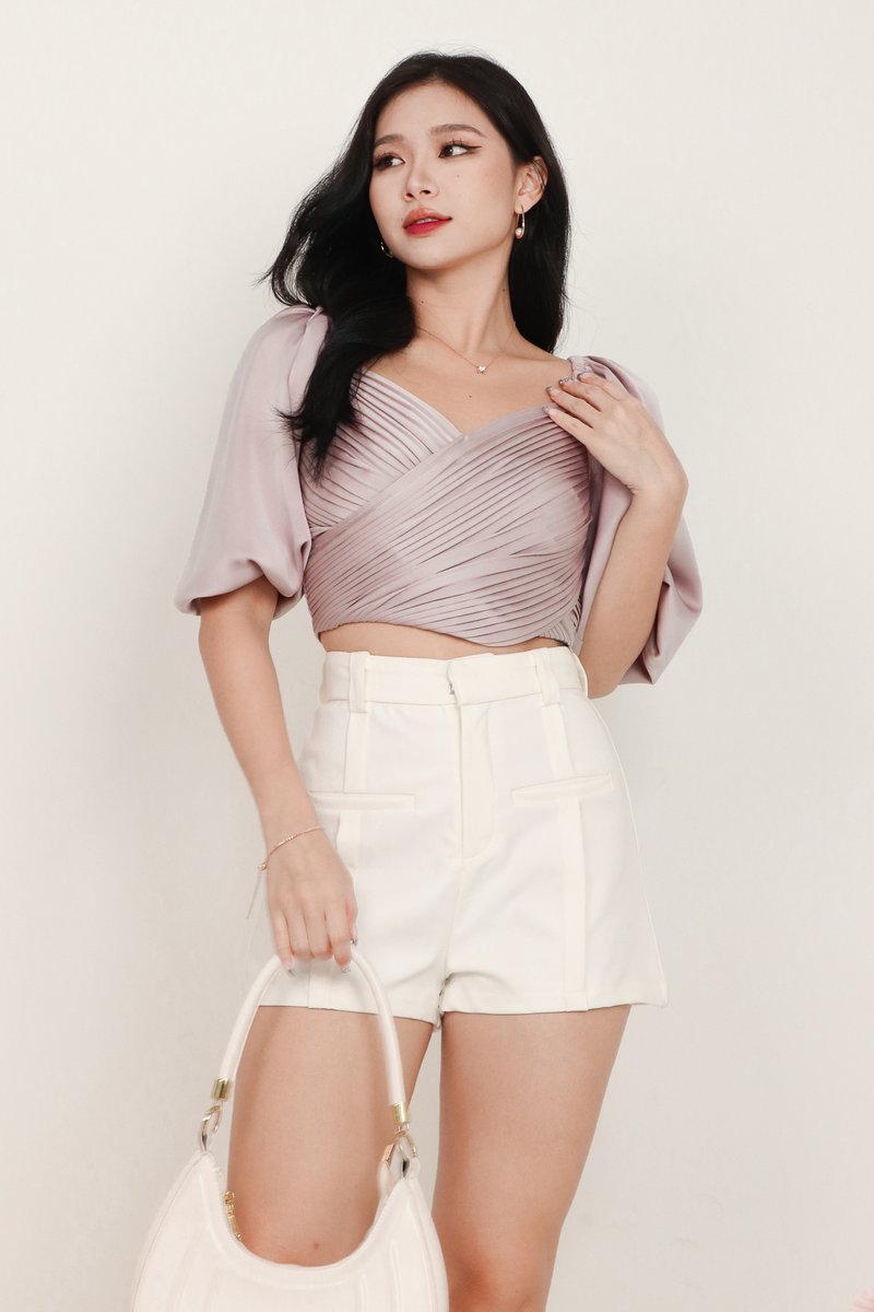 Theo Tailored Shorts in White Theo Tailored Shorts in White