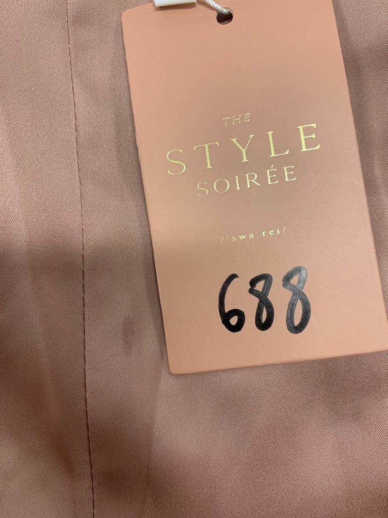 Festivities Drape Satin Dress in Dusty Blush in S (usual size XS) Festivities Drape Satin Dress in Dusty Blush in S (usual size XS)