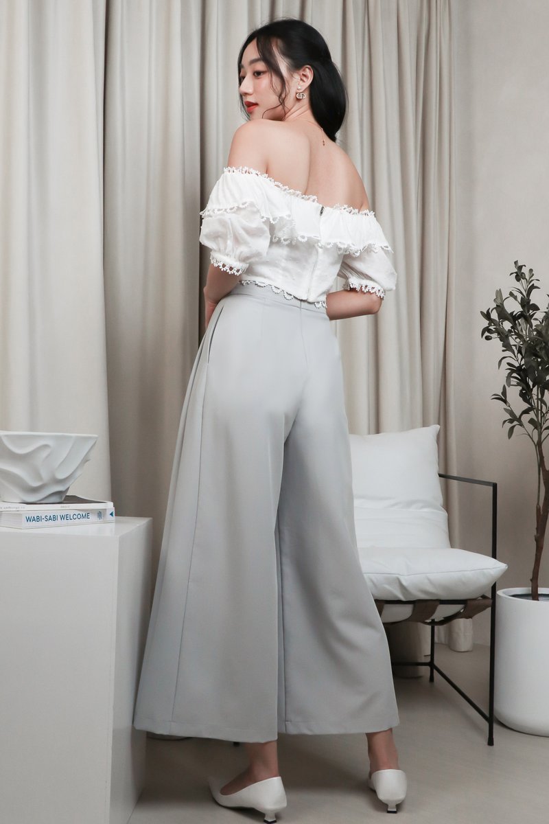 Shiloh Swiss Dot Off Shoulder Blouse in White