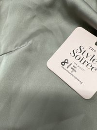 Serenity Satin Toga in Muted Pistachio Serenity Satin Toga in Muted Pistachio