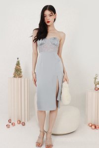 Lerine Lace Midi in Ice Blue Lerine Lace Midi in Ice Blue