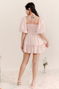 DEFECT | Pace Puffy Sleeve Romper Dress in Pastel Pink in XS DEFECT | Pace Puffy Sleeve Romper Dress in Pastel Pink in XS