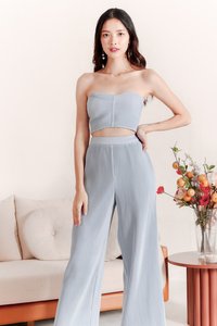 Pierson Pleat Co-ord Top Light Blue Pierson Pleat Co-ord Top Light Blue