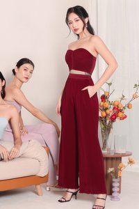 Pierson Pleat Co-ord Pants in Maroon Pierson Pleat Co-ord Pants in Maroon