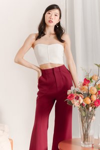 Pierson Pleat Co-ord Top Cream White Pierson Pleat Co-ord Top Cream White