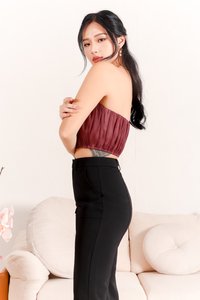 Maeve Mesh Top in Maroon x Nude Maeve Mesh Top in Maroon x Nude