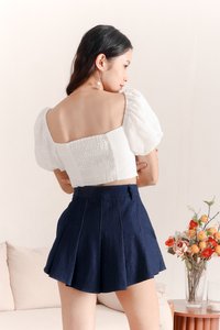 Piri Pleated Skorts in Dark Denim Piri Pleated Skorts in Dark Denim