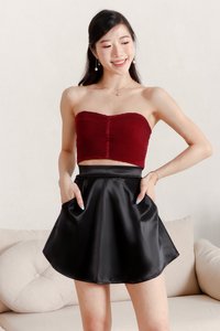 Pierson Pleat Co-ord Top Maroon Pierson Pleat Co-ord Top Maroon