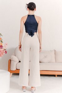 Promise Pleat Halter Top in Navy Promise Pleat Halter Top in Navy