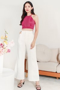 Promise Pleat Halter Top in Magenta Promise Pleat Halter Top in Magenta