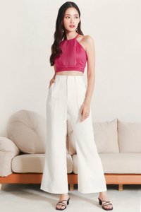 Promise Pleat Halter Top in Magenta Promise Pleat Halter Top in Magenta