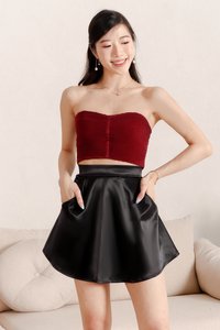 Seralie Satin Skorts in Black Seralie Satin Skorts in Black