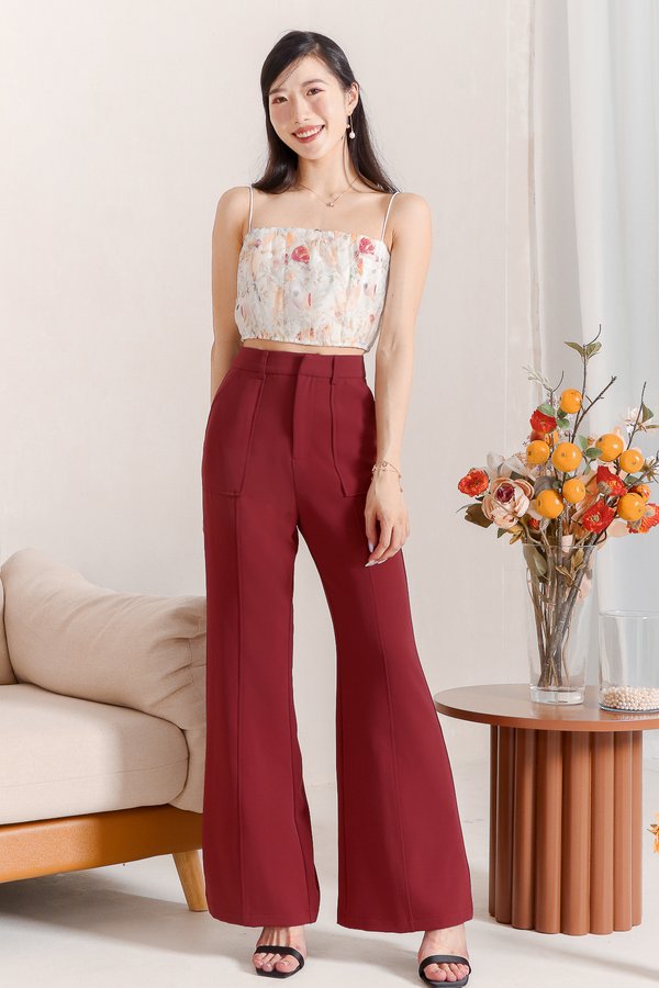 Hilton Highwaist Pants in Muted Red