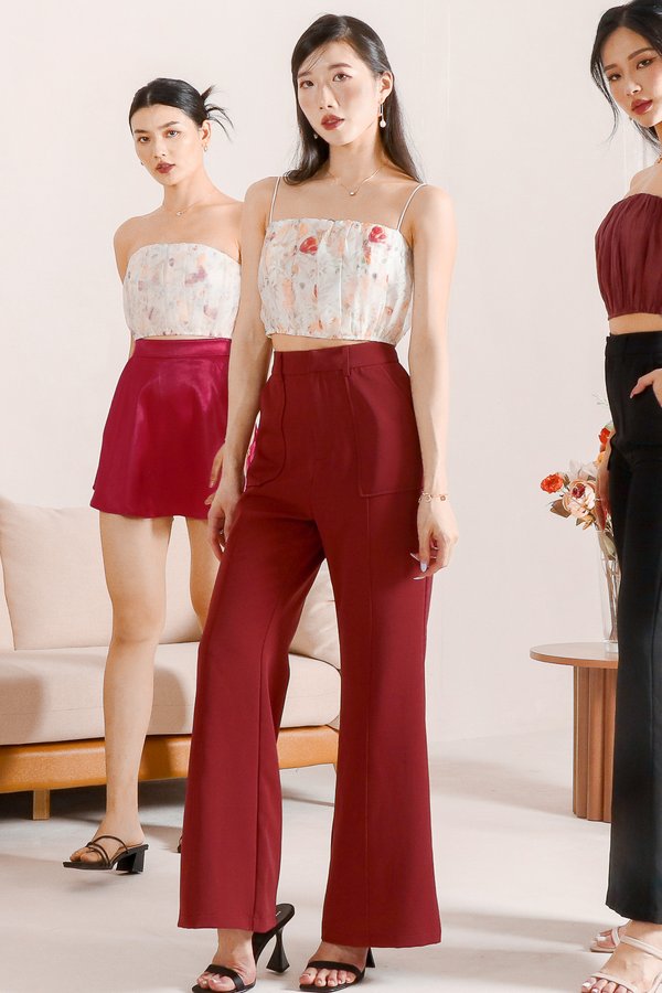 Maeve Mesh Top in Red Florals