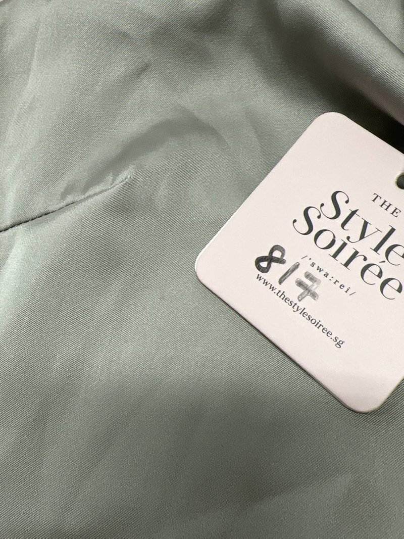 Serenity Satin Toga in Muted Pistachio