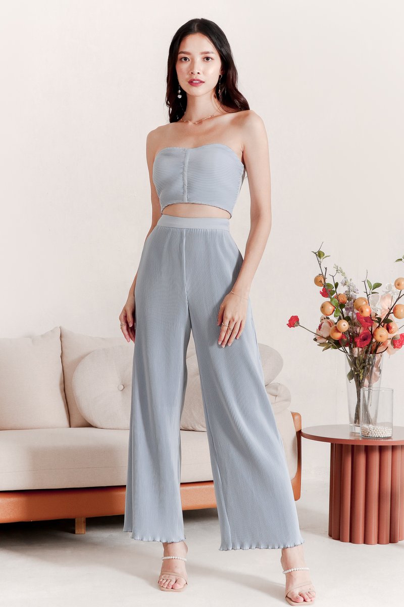 Pierson Pleat Co-ord Top Light Blue