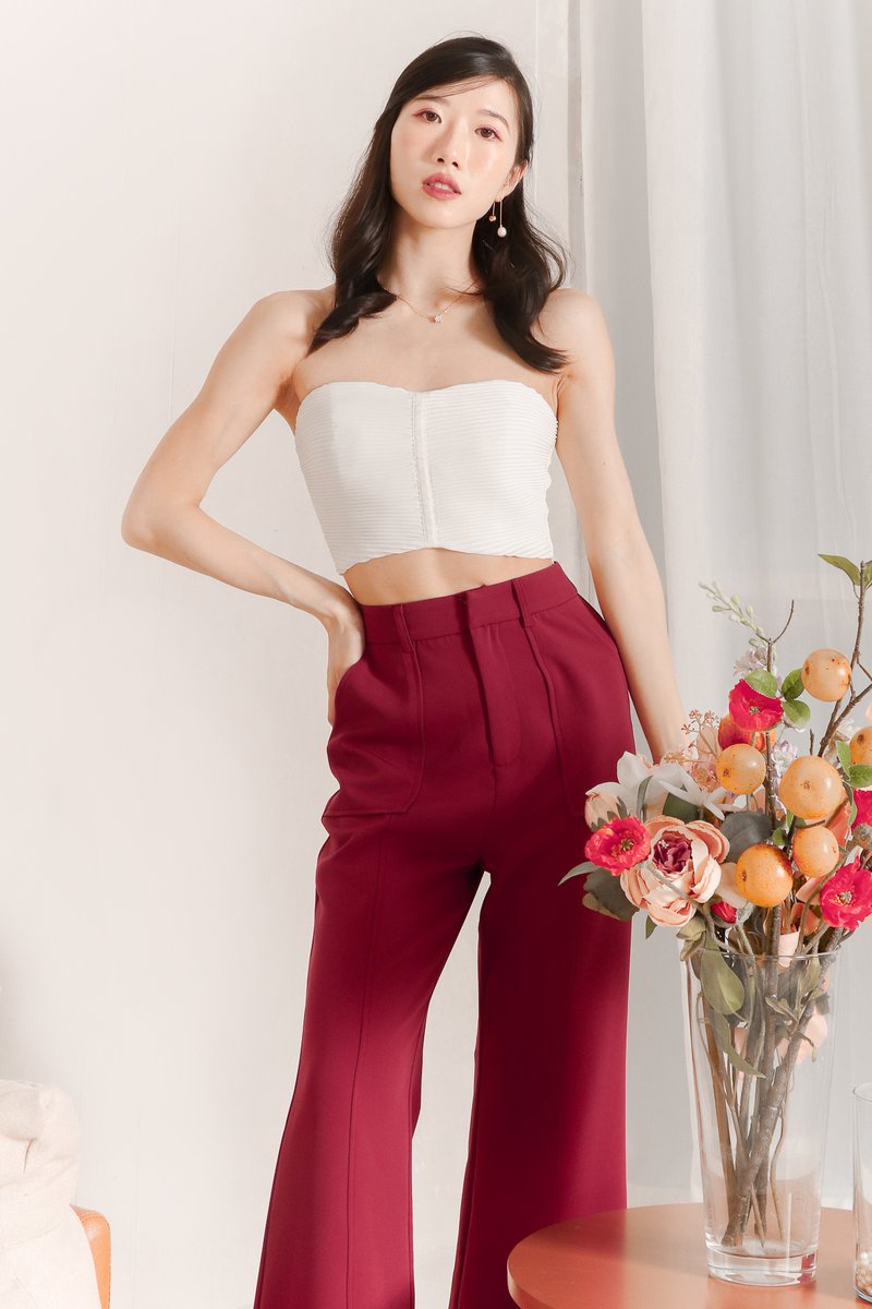 Pierson Pleat Co-ord Top Cream White
