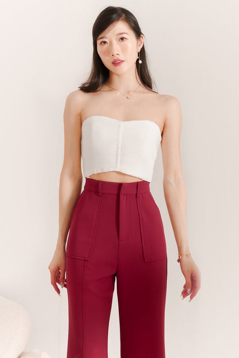 Pierson Pleat Co-ord Top Cream White