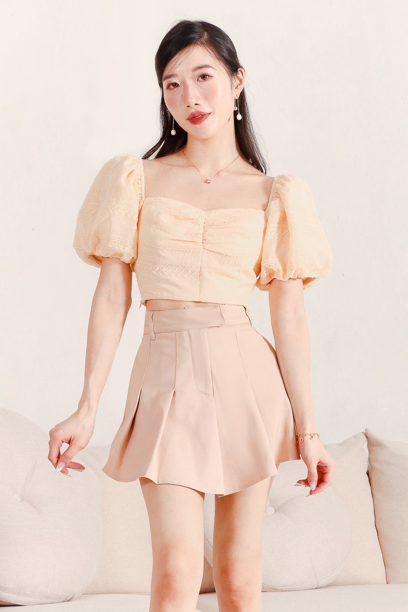 Piri Pleated Skorts in Light Brown