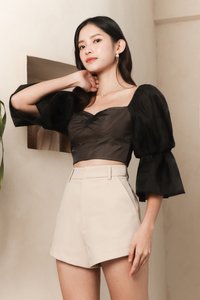 Prissy Puffy Sleeve Mesh Top in Black Prissy Puffy Sleeve Mesh Top in Black