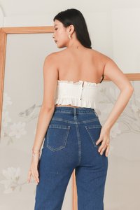 Ellie Eyelet Ruffle Top in White Ellie Eyelet Ruffle Top in White