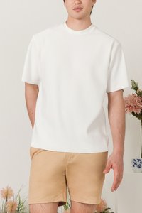 DEFECT | Roshan Ribbed Oversized Tee in White in M DEFECT | Roshan Ribbed Oversized Tee in White in M