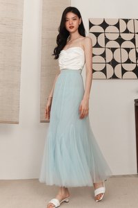 Trish Tulle Mesh Maxi in Blue