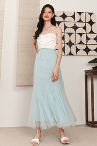 Trish Tulle Mesh Maxi in Blue