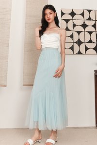 Trish Tulle Mesh Maxi in Blue