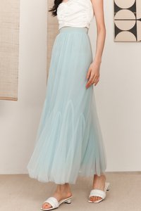 Trish Tulle Mesh Maxi in Blue