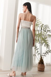 DEFECT | Kerin Knotted Satin Top in White in M DEFECT | Kerin Knotted Satin Top in White in M