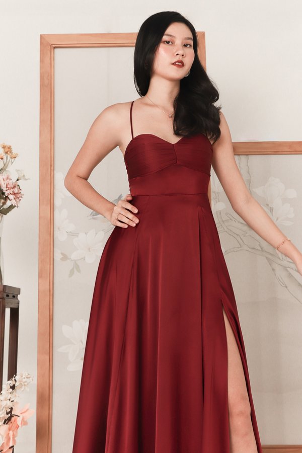 DEFECT | Claire Cross Back Maxi in Maroon in XXS / XS / M 