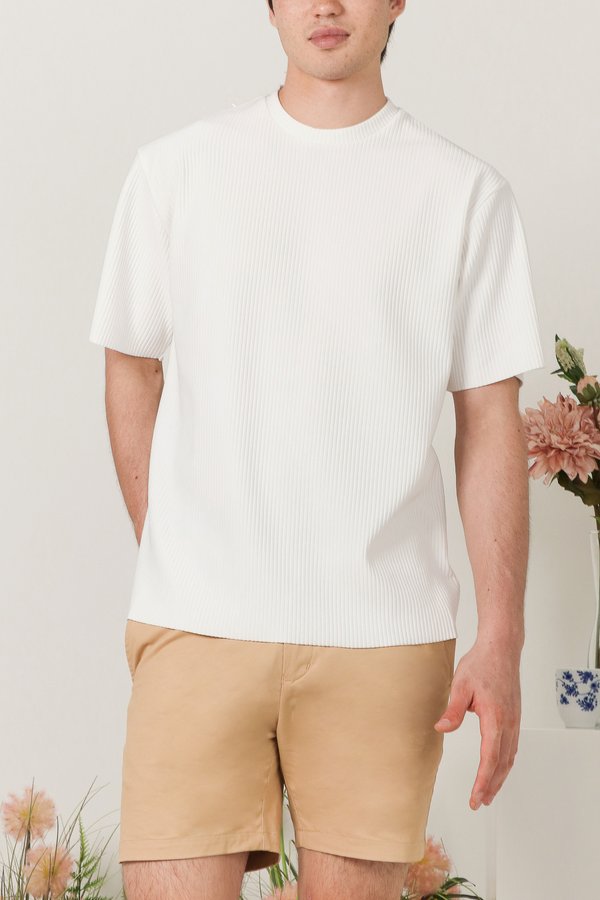 DEFECT | Roshan Ribbed Oversized Tee in White in M