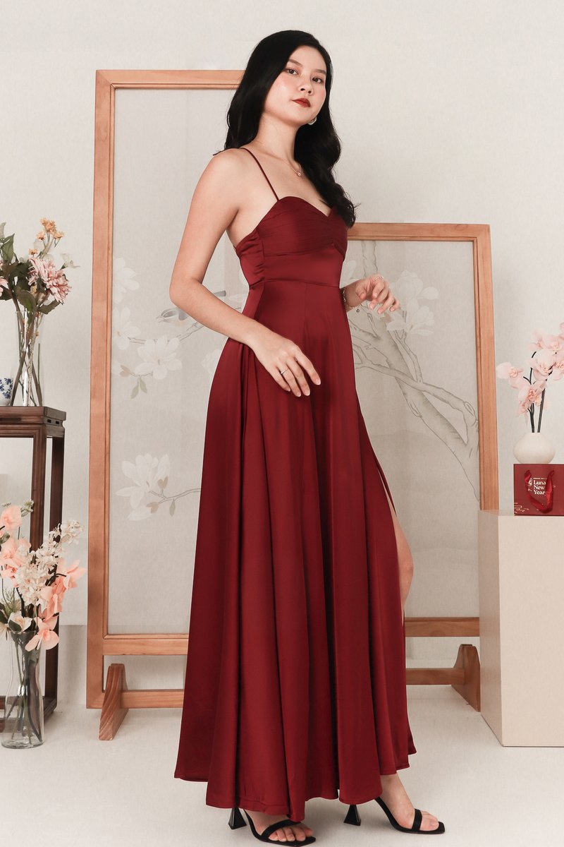 DEFECT | Claire Cross Back Maxi in Maroon in XS