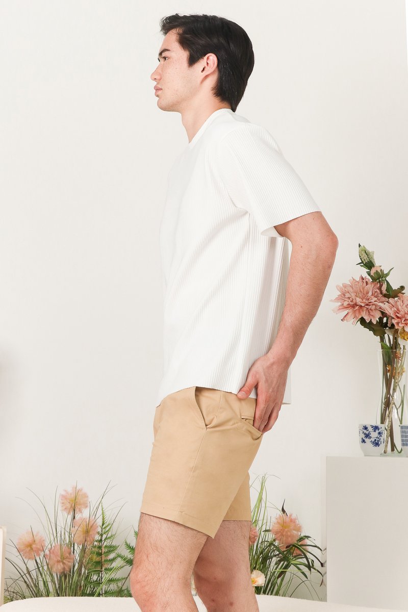 DEFECT | Roshan Ribbed Oversized Tee in White in M, XL