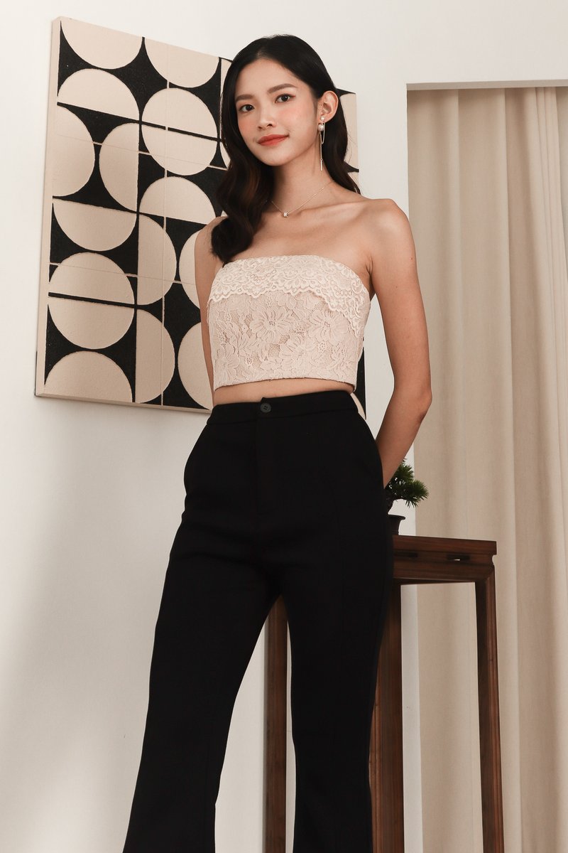 Ladine Lace Tube Top in Blush x Nude